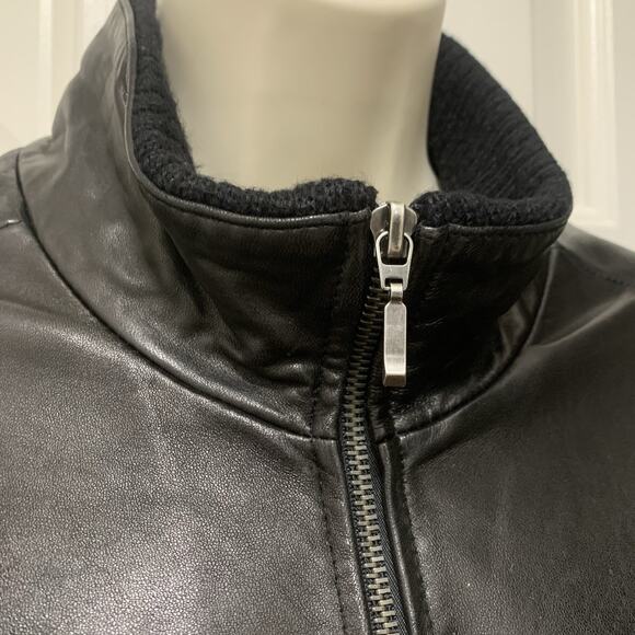 100% Lambskin Leather Apt 9 Black Leather Women's Zip Up Jacket Sz Large - Picture 4 of 16